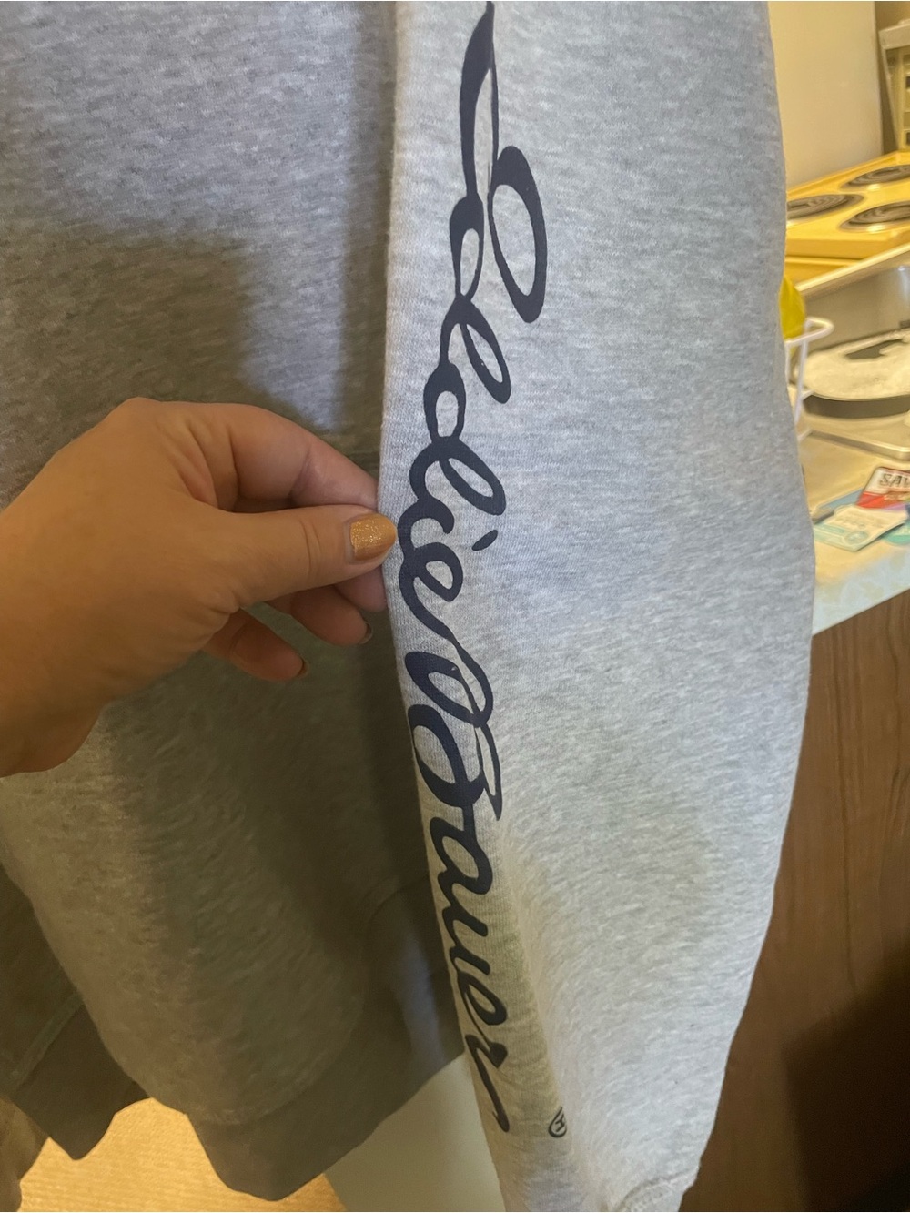 Eddie Bauer Light Gray hoodie with Label